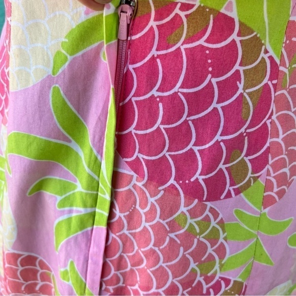 Lilly Pulitzer PINEAPPLE Strapless Dopamine Dress Pink Green Size 2 - Picture 4 of 6